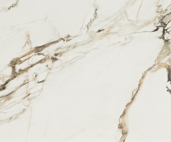 DELIFE Konferenční stolek Ekrem 65x65 cm keramika Calacatta Luxe bílá zlatá šedá Hairpin kulatý kov titanová efektová úprava