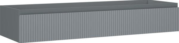 Mexen Rivel, koupelnová skříňka pod umyvadlo 140 cm, 1 zásuvka, drážkovaná, grafitová matná, 91A20-14023-1-BF66