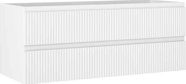 Mexen Rivel, koupelnová skříňka pod umyvadlo 120 cm, 2 zásuvky, drážkovaná, bílá matná, 91A20-12047-2-BFF01
