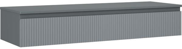 Mexen Rivel, koupelnová skříňka pod umyvadlo 140 cm s horní deskou, 1 zásuvka, drážkovaná, grafit matná - 91A20-14023-1-BFC66