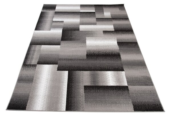 Kusový koberec Maya - obdélníky 1 - šedý/černý Rozměr koberce: 160x220 cm