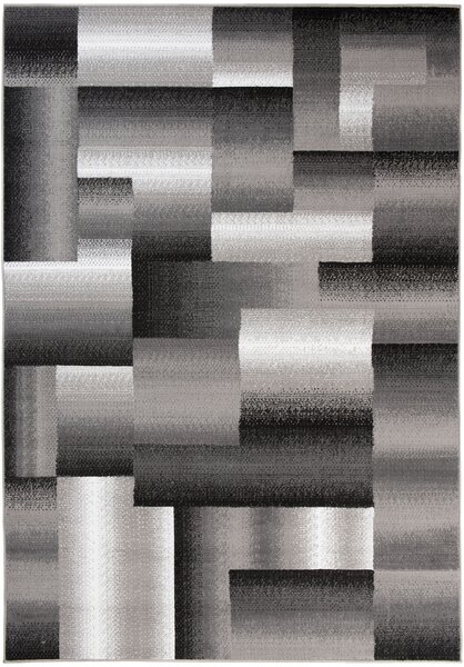 Kusový koberec Maya - obdélníky 1 - šedý/černý Rozměr koberce: 160x220 cm