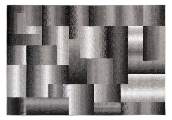 Kusový koberec Maya - obdélníky 1 - šedý/černý Rozměr koberce: 160x220 cm
