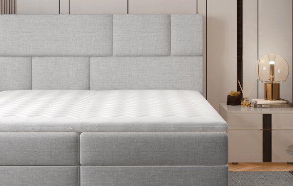 Boxspring postel 160 cm Florio (šedá) (s matracemi a úl. prostorem)