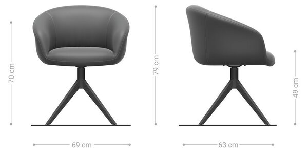 DELIFE Jídelní židle Vinka-Flex s područkami kombinace materiálů tmavě béžová široká křížová podnož titanový efekt 360° otočná taštičkové pružiny