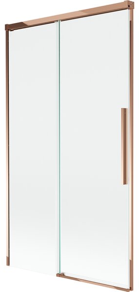 Mexen Rox, 2-křídlová posuvná vanová zástěna 100 x 150 cm, 8mm čiré sklo, růžové zlato profil, 8C9-100-001-60-00