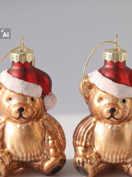 Sinsay - Vánoční baňky ve tvaru medvídka 2 pack - vícebarevná