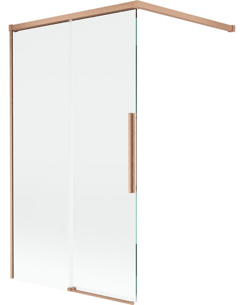 Mexen Rox, 2-křídlová posuvná vanová zástěna 100 x 150 cm, 8mm čiré sklo, měděný matný profil, 8C9-100-003-65-00