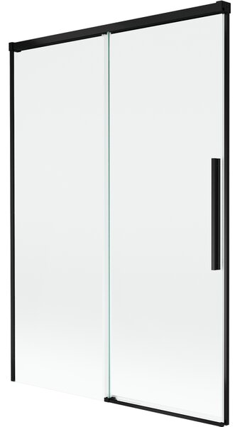 Mexen Rox, 2-křídlová posuvná vanová zástěna 120 x 150 cm, 8mm čiré sklo, černý matný profil, 8C9-120-001-70-00