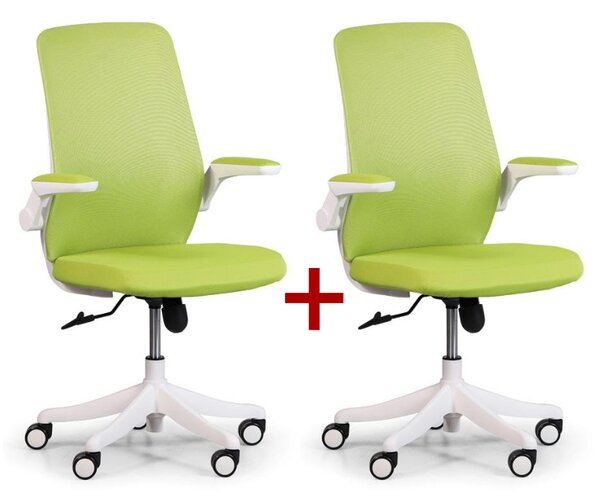 Kancelářská židle se síťovaným opěrákem BUTTERFLY 1+1 ZDARMA, zelená