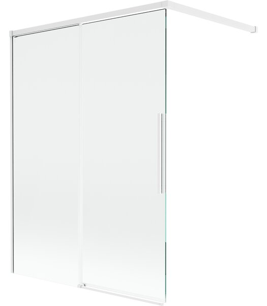 Mexen Rox, 2-křídlová posuvná vanová zástěna 120 x 150 cm, 8mm čiré sklo, bílý profil, 8C9-120-003-20-00