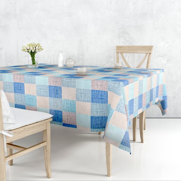 Ubrus PVC DC-0555E – Modrošedá kostka (různé velikosti)