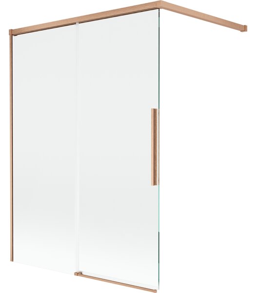 Mexen Rox, 2-křídlová posuvná vanová zástěna 120 x 150 cm, 8mm čiré sklo, měděný matný profil, 8C9-120-003-65-00
