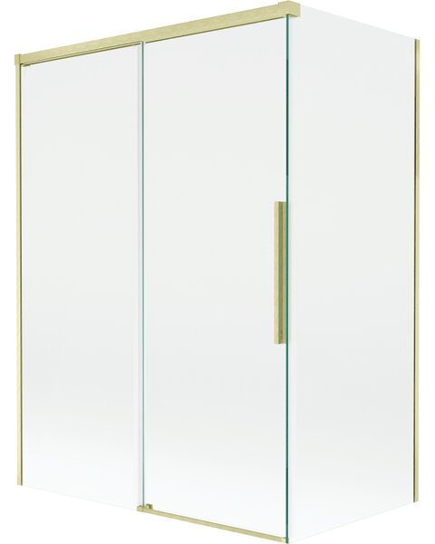 Mexen Rox, 2-křídlová posuvná vanová zástěna 120 + 70 x 150 cm, 8mm čiré sklo, zlatý matný profil, 8C9-120-070-55-00