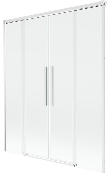 Mexen Rox, 2-křídlová posuvná vanová zástěna 140 x 150 cm, 8mm čiré sklo, bílý profil, 8C9-140-002-20-00