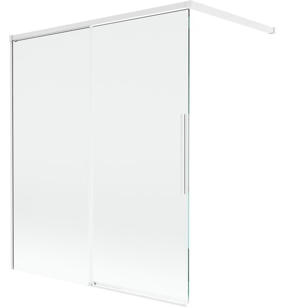 Mexen Rox, 2-křídlová posuvná vanová zástěna 140 x 150 cm, 8mm čiré sklo, bílý profil, 8C9-140-003-20-00