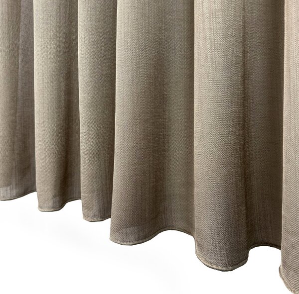 Záclona/Závěs béžovo-hnědá Linen Mist s efektem lnu a olůvkem Ervi 4451
