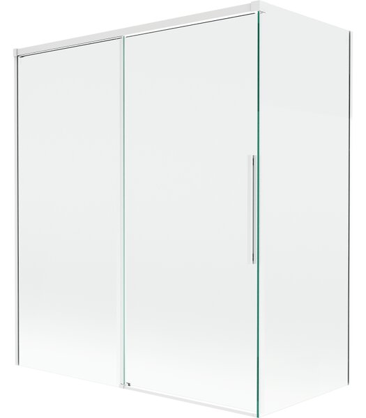 Mexen Rox, 2-křídlová posuvná vanová zástěna 140 + 70 x 150 cm, 8mm čiré sklo, bílý profil, 8C9-140-070-20-00