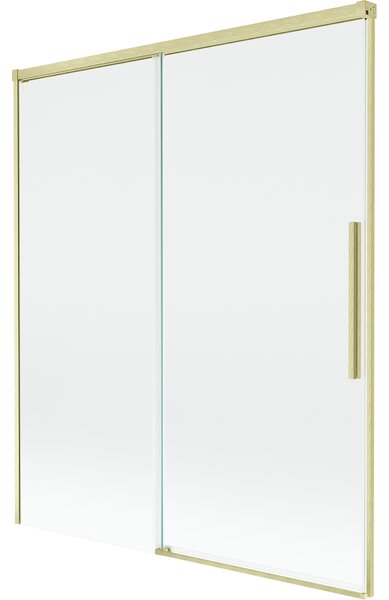 Mexen Rox, 2-křídlová posuvná vanová zástěna 140 x 150 cm, 8mm čiré sklo, zlatý matný profil, 8C9-140-001-55-00