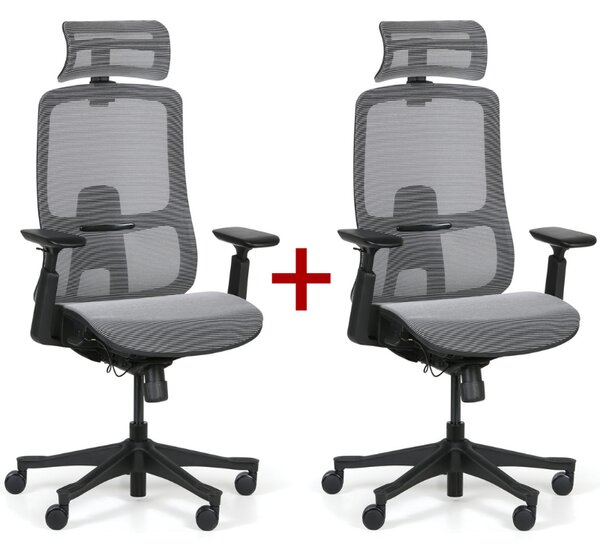 Kancelářská židle MIA 1+1 ZDARMA, šedá