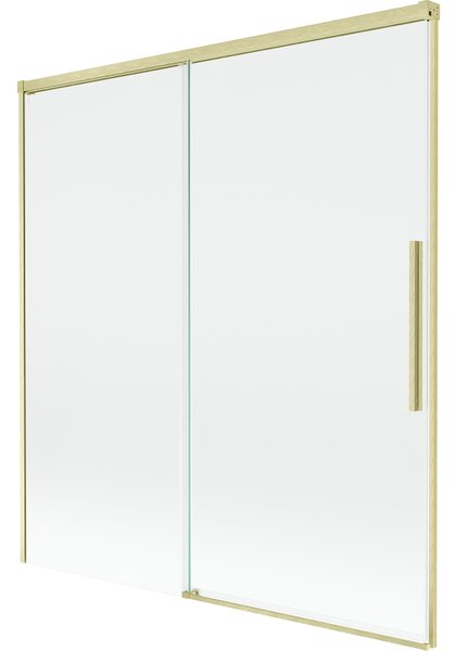 Mexen Rox, 2-křídlová posuvná vanová zástěna 150 x 150 cm, 8mm čiré sklo, zlatý matný profil, 8C9-150-001-55-00