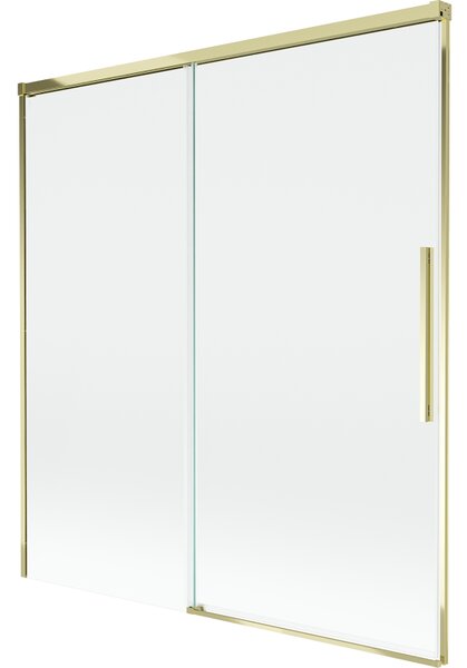 Mexen Rox, 2-křídlová posuvná vanová zástěna 150 x 150 cm, 8mm čiré sklo, zlatý lesklý profil, 8C9-150-001-50-00