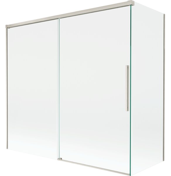Mexen Rox, 2-křídlová posuvná vanová zástěna 160 + 80 x 150 cm, 8mm čiré sklo, ocelový profil, 8C9-160-080-97-00