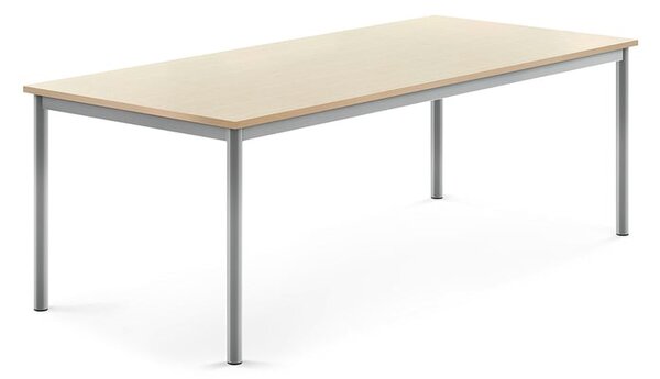 AJ Produkty Stůl BORÅS, 1800x800x600 mm, stříbrné nohy, HPL deska, bříza