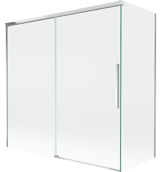 Mexen Rox, 2-křídlová posuvná vanová zástěna 160 + 70 x 150 cm, 8mm čiré sklo, bílý profil, 8C9-160-070-20-00