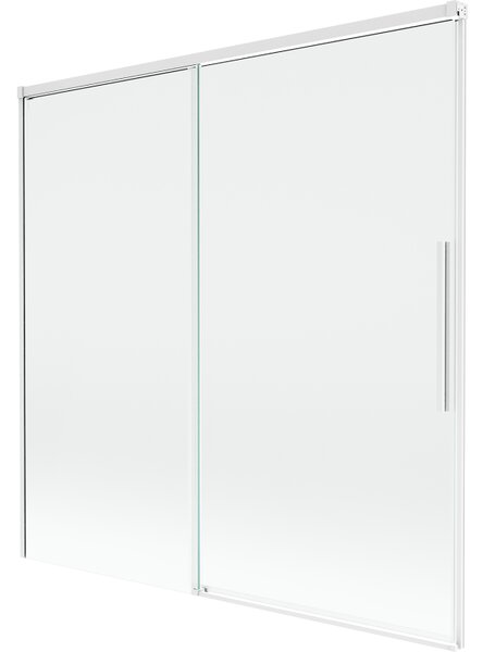 Mexen Rox, 2-křídlová posuvná vanová zástěna 160 x 150 cm, 8mm čiré sklo, bílý profil, 8C9-160-001-20-00