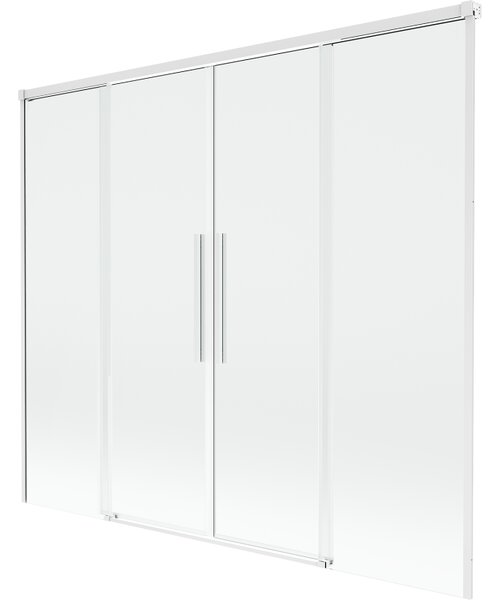 Mexen Rox, 2-křídlová posuvná vanová zástěna 170 x 150 cm, 8mm čiré sklo, bílý profil, 8C9-170-002-20-00