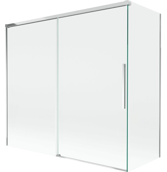 Mexen Rox, 2-křídlová posuvná vanová zástěna 170 + 70 x 150 cm, 8mm čiré sklo, chromový profil, 8C9-170-070-01-00