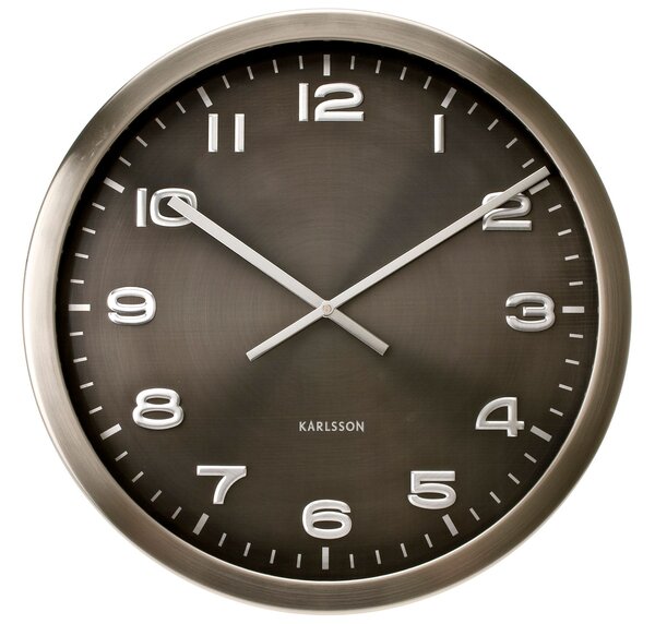 Nástěnné hodiny Maxie steel 50 cm nerez - Karlsson (Designové hodiny 4625 nerez 50 cm - Karlsson)