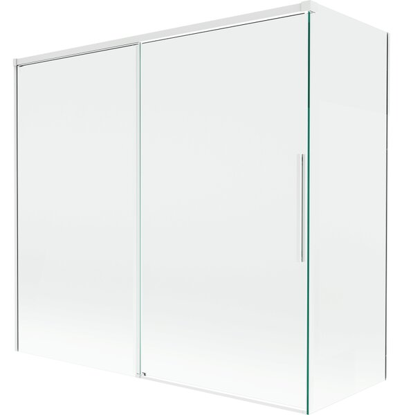 Mexen Rox, 2-křídlová posuvná vanová zástěna 170 + 70 x 150 cm, 8mm čiré sklo, bílý profil, 8C9-170-070-20-00