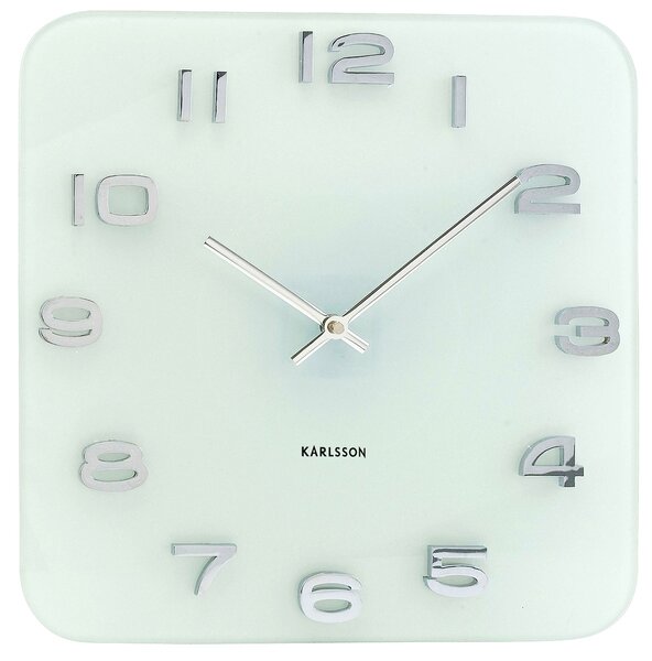 Nástěnné hodiny Vintage white 35 x 35 cm bílé - Karlsson (Designové hodiny 4399 bílé 35 x 35 cm - Karlsson)