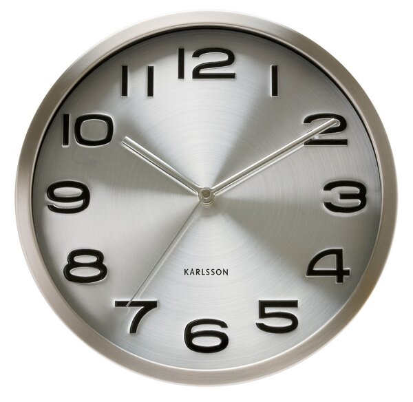 Nástěnné hodiny Maxie steel 29 cm nerez - Karlsson (Designové hodiny 4462 nerez 29 cm - Karlsson)