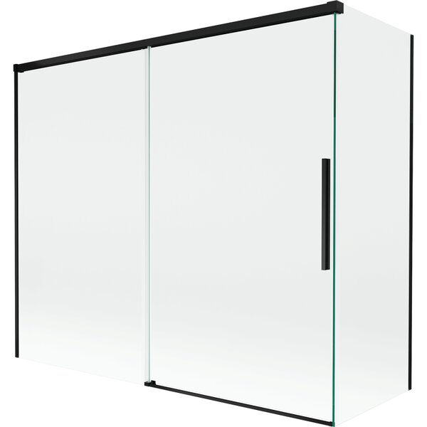 Mexen Rox, 2-křídlová posuvná vanová zástěna 180 + 80 x 150 cm, 8mm čiré sklo, černý matný profil, 8C9-180-080-70-00