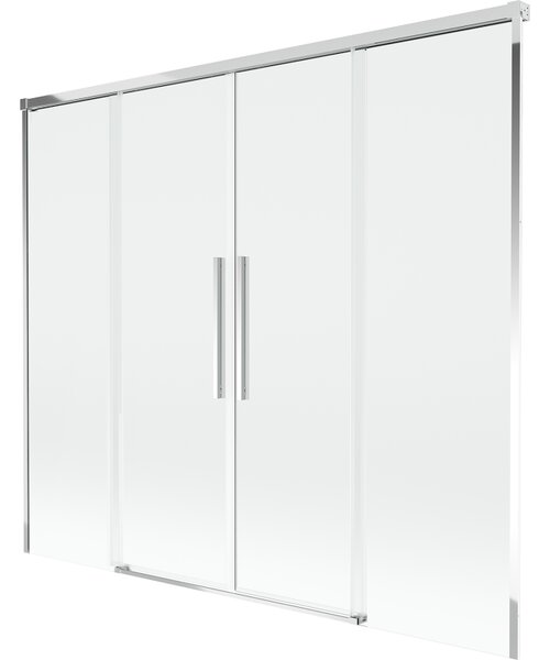 Mexen Rox, 2-křídlová posuvná vanová zástěna 170 x 150 cm, 8mm čiré sklo, chromový profil, 8C9-170-002-01-00
