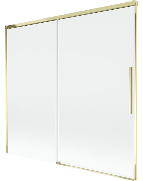 Mexen Rox, 2-křídlová posuvná vanová zástěna 170 x 150 cm, 8mm čiré sklo, zlatý lesklý profil, 8C9-170-001-50-00