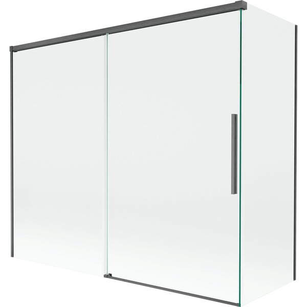 Mexen Rox, 2-křídlová posuvná vanová zástěna 180 + 80 x 150 cm, 8mm čiré sklo, broušený grafit profil, 8C9-180-080-66-00