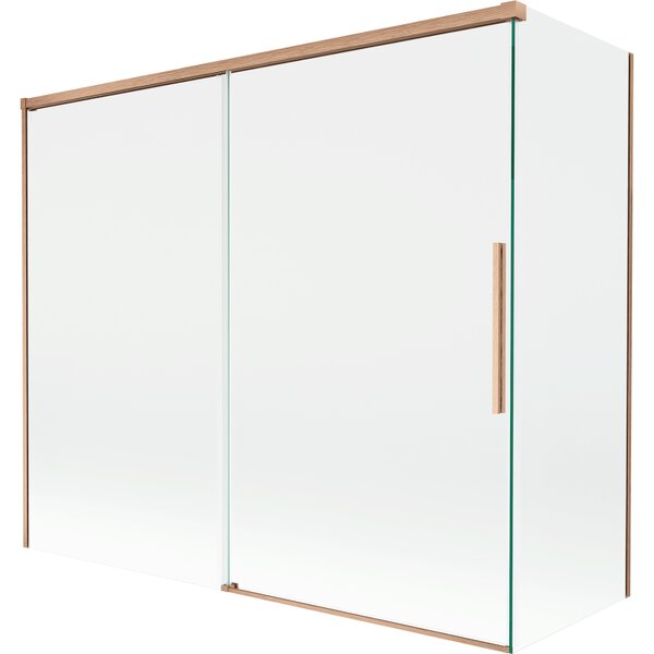 Mexen Rox, 2-křídlová posuvná vanová zástěna 180 + 80 x 150 cm, 8mm čiré sklo, měděný matný profil, 8C9-180-080-65-00