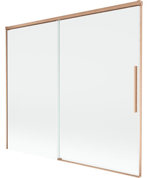 Mexen Rox, 2-křídlová posuvná vanová zástěna 180 x 150 cm, 8mm čiré sklo, měděný matný profil, 8C9-180-001-65-00