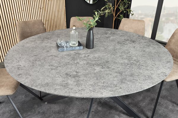Kulatý jídelní stůl HELIX 120 CM vzhled šedého kamene Nábytek | Jídelní prostory | Jídelní stoly | Kulaté