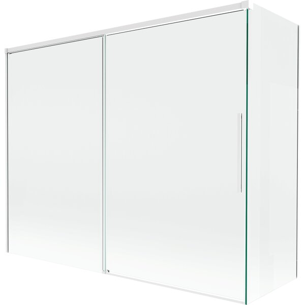 Mexen Rox, 2-křídlová posuvná vanová zástěna 190 + 80 x 150 cm, 8mm čiré sklo, bílý profil, 8C9-190-080-20-00