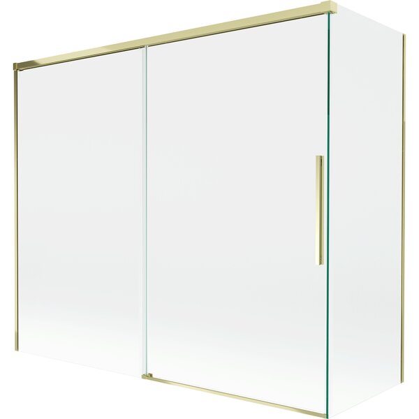 Mexen Rox, 2-křídlová posuvná vanová zástěna 180 + 80 x 150 cm, 8mm čiré sklo, zlatý lesklý profil, 8C9-180-080-50-00