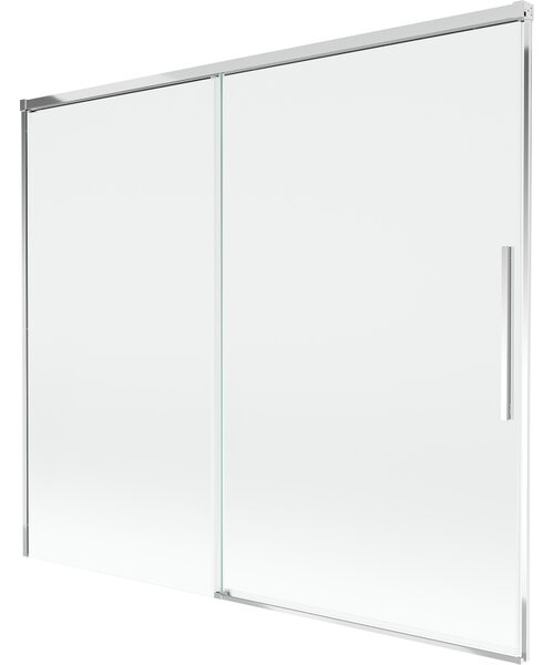 Mexen Rox, 2-křídlová posuvná vanová zástěna 180 x 150 cm, 8mm čiré sklo, chromový profil, 8C9-180-001-01-00