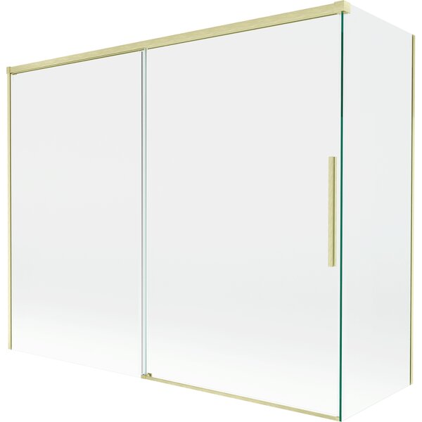 Mexen Rox, 2-křídlová posuvná vanová zástěna 190 + 80 x 150 cm, 8mm čiré sklo, zlatý matný profil, 8C9-190-080-55-00