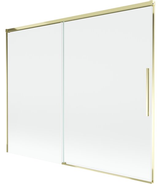 Mexen Rox, 2-křídlová posuvná vanová zástěna 190 x 150 cm, 8mm čiré sklo, zlatý lesklý profil, 8C9-190-001-50-00