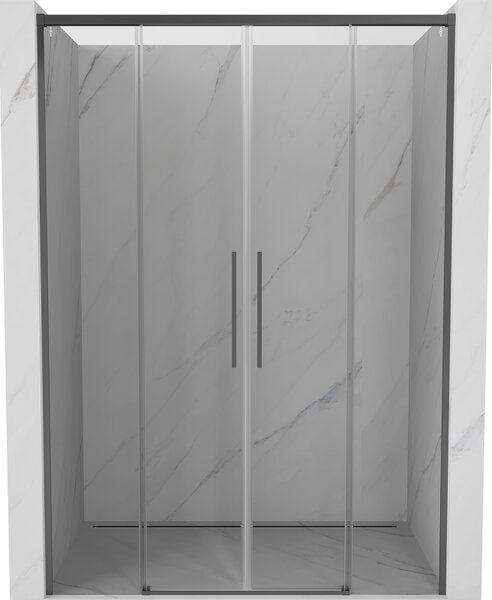 Mexen Rox, posuvné sprchové dveře 140 cm, 8mm čiré sklo, grafitový profil, 8C2-140-002-95-00