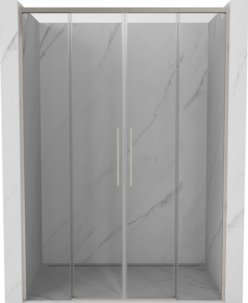 Mexen Rox, posuvné sprchové dveře 140 cm, 8mm čiré sklo, ocelový profil, 8C2-140-002-97-00